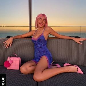 Motel Rocks Coti Dress in Lilac Rose